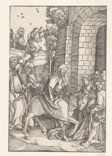 Intocht in Jerusalem by anonymous; Hans Schäufelein