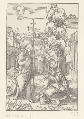 Christus verschijnt als tuinman aan Maria Magdalena by anonymous; Hans Schäufelein