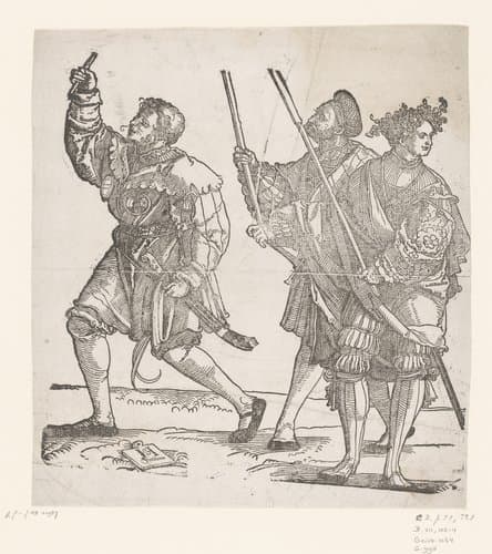 Ceremoniemeester en fakkeldragers by anonymous; Hans Schäufelein
