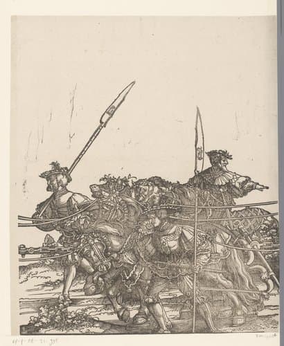 Tweede groep paarden van de stoet by anonymous; Hans Schäufelein
