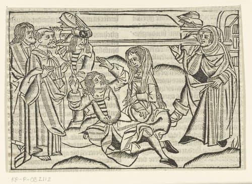 De dood van Ananias by Master of Delft