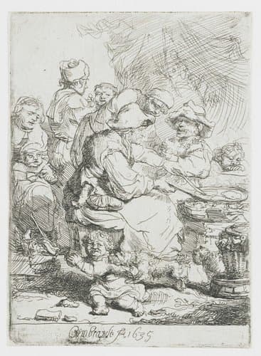 The pancake woman by Rembrandt van Rijn