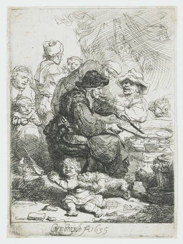 The pancake woman by Rembrandt van Rijn