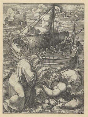 Redding van Petrus door Christus by Dirck Vellert