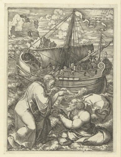 Redding van Petrus door Christus by Dirck Vellert