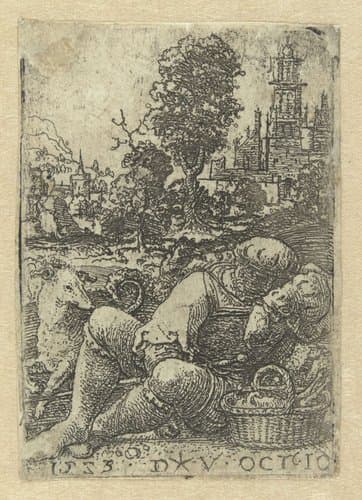 Slapende man by Dirck Vellert