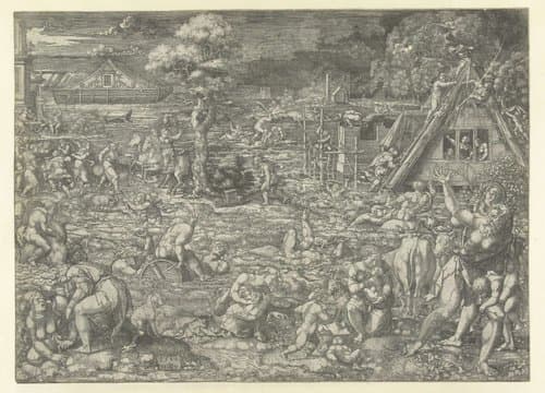 De zondvloed by Dirck Vellert