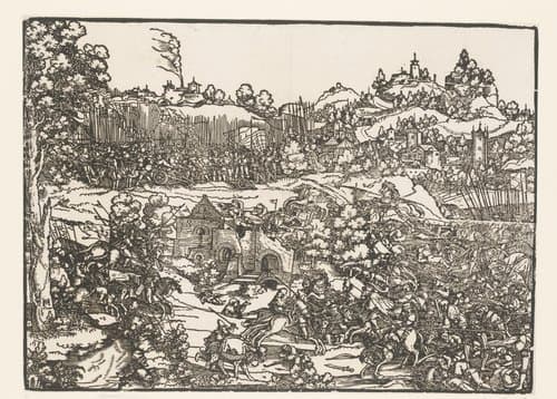 Veldslag met Turkse legers by anonymous; Hans Schäufelein
