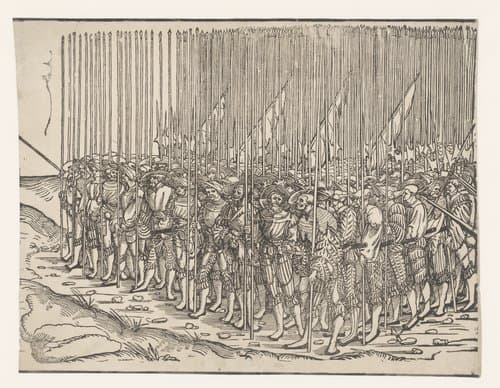 Panorama van het beleg van Münster by anonymous; Erhard Schön
