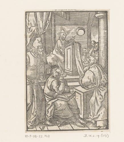 Twaalfjarige Christus in de tempel by Virgilius Solis