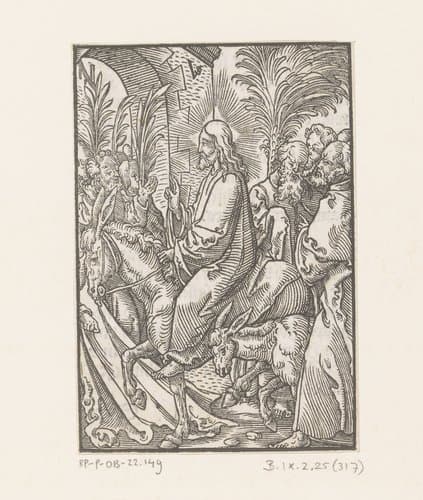 Intocht van Christus in Jerusalem by Virgilius Solis