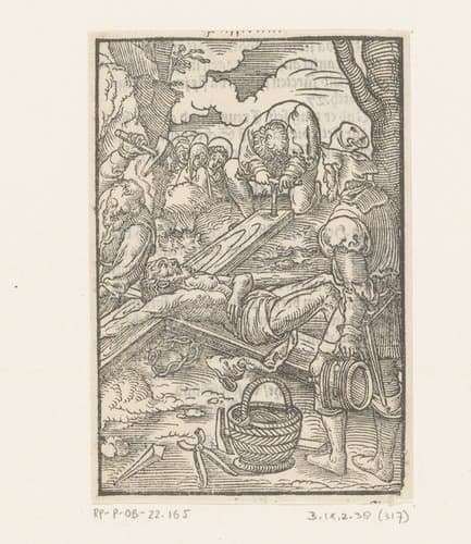 Christus aan het kruis genageld by Virgilius Solis