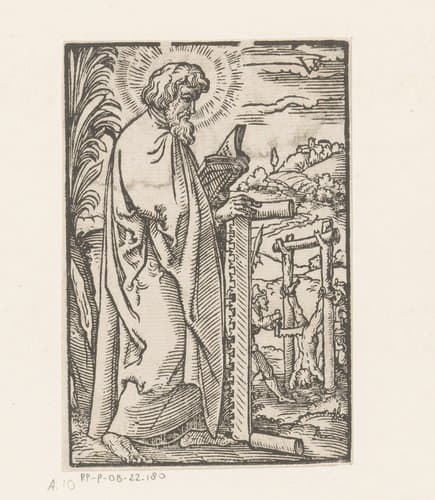 Heilige Simon Zelotes met zaag by Virgilius Solis
