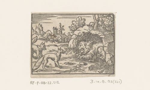 Fabel van de leeuw en de vos by Virgilius Solis