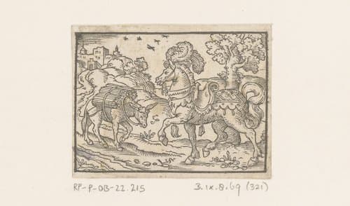 Fabel van de ezel en het hooghartige paard by Virgilius Solis