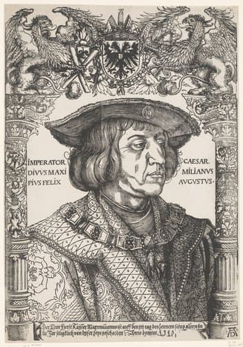 Portret van Maximiliaan I van Habsburg by anonymous; Hans Weiditz
