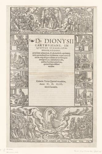 Titelpagina voor: Peter Quentel, D. Dionysii Carthusiani (...), 1543 by anonymous; Anton von Woensam