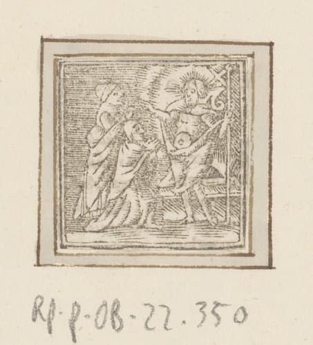 Christus verschijnt aan twee vrouwen by anonymous; anonymous