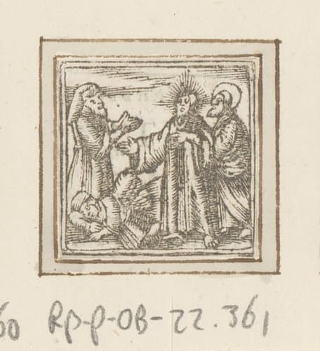 Christus geneest een zieke by anonymous; anonymous