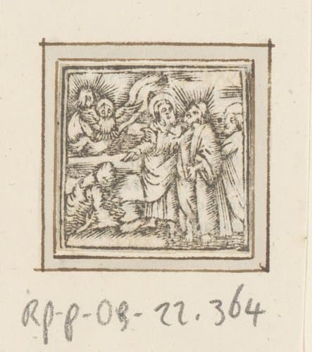 Christus met zijn discipelen en de Drieëenheid by anonymous; anonymous