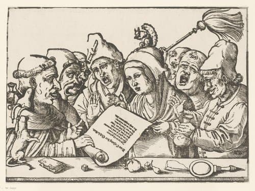Groep zingende personen by anonymous; Hans Schäufelein
