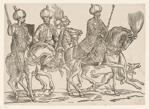 Drie Turkse ruiters by anonymous; anonymous