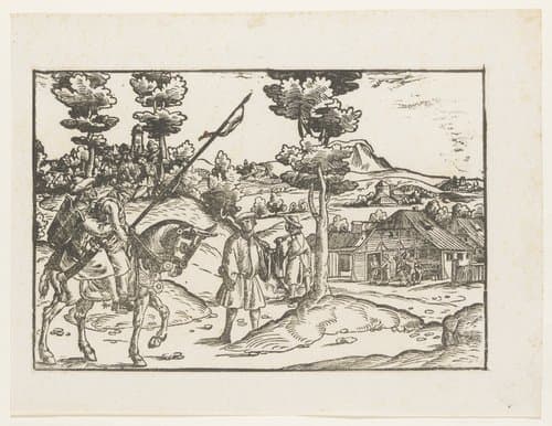 Barmhartige Samaritaan by anonymous; Monogrammist MS (Duitsland)