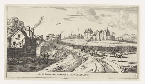 De weg naar de buitenwijk Marsiou te Parijs by Reinier Nooms