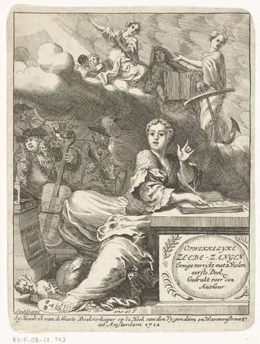 Titelpagina voor Hendrik van Halmael, Opwekkelyke zedezangen, eenige verrykt met twee vioolen, Amsterdam, 1712
