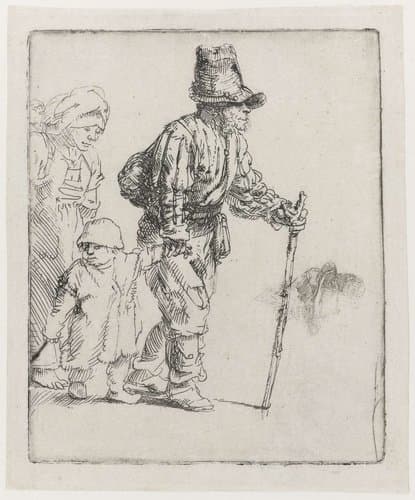 Peasant family on the tramp by Rembrandt van Rijn