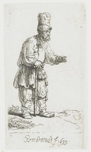 A peasant in a high cap by Rembrandt van Rijn