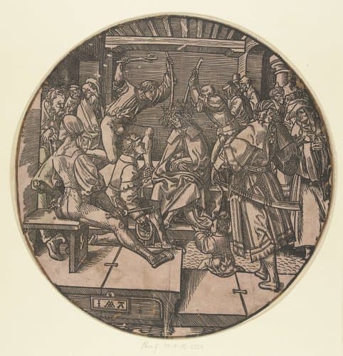 De doornenkroning by Jacob Cornelisz van Oostsanen