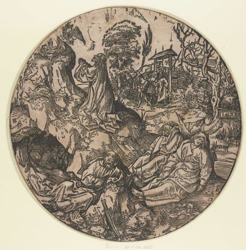 Christus op de Olijfberg by Jacob Cornelisz van Oostsanen
