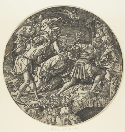 De gevangenneming van Christus by Jacob Cornelisz van Oostsanen