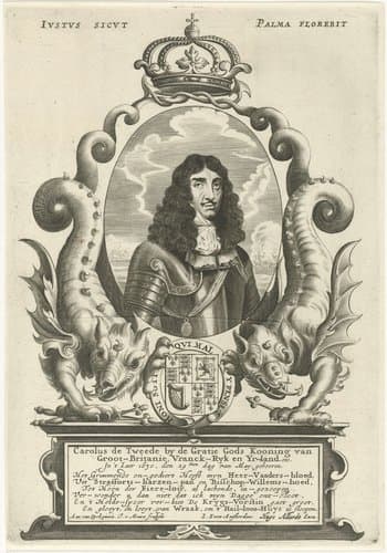 Portret van koning Karel II van Engeland by Jacob van Meurs