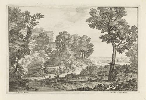 Landschap met een hengelaar by Isaac de Moucheron