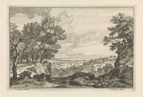 Landschap met een kloof by Isaac de Moucheron