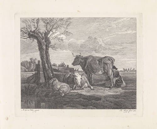Vrouw bij het melken by Robbert Muys