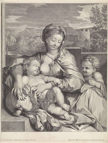Maria met Christuskind en Johannes de Doper by Michel Natalis