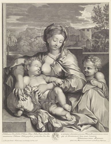 Maria met Christuskind en Johannes de Doper by Michel Natalis
