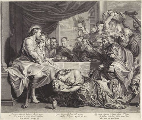 Christus in het huis van Simon de Farizeeër by Michel Natalis