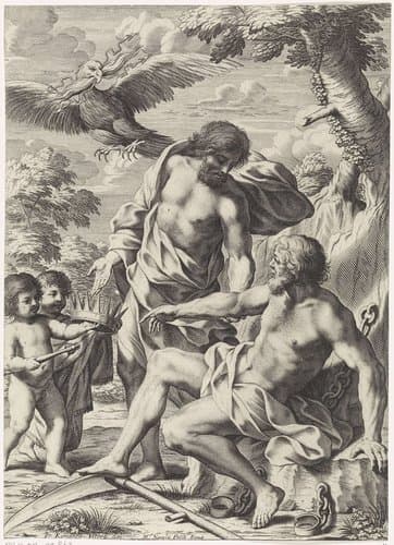 Jupiter en Saturnus by Michel Natalis