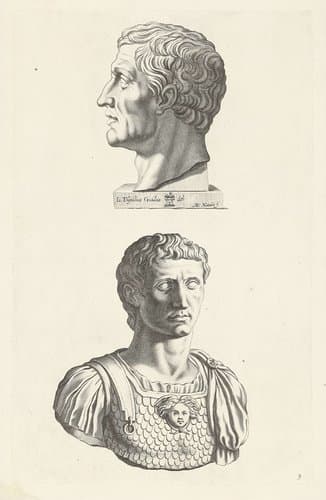 Twee bustes van keizer Augustus by Michel Natalis