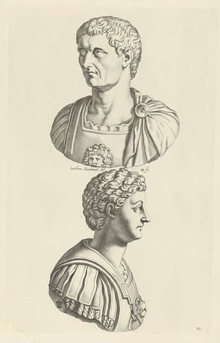 Portretbustes van Claudius en Caligula by Michel Natalis