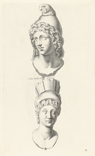 Portretten van Paris en Cybele by Michel Natalis