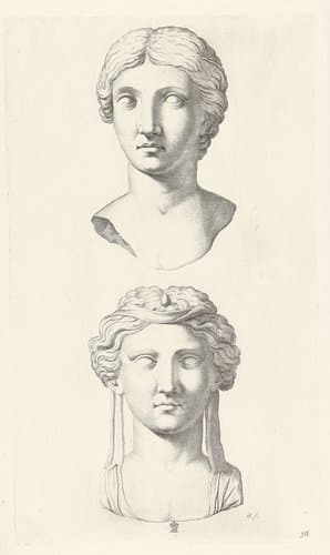 Bustes van Faustina de Jongere en een onbekende vrouw by Michel Natalis