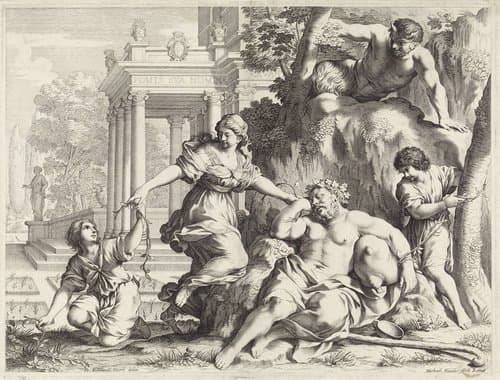 Slapende Silenus vastgebonden by Michel Natalis