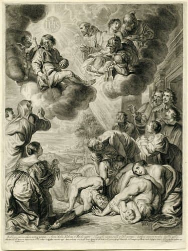 H. Rochus en de pestlijders by Jacob Neefs