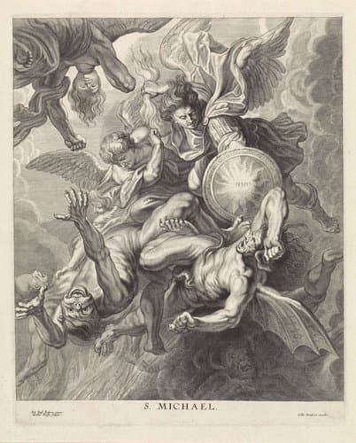 Michaël en de val van de opstandige engelen by Jacob Neefs