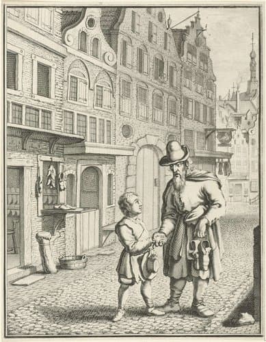 Jakob Böhme ontmoet een man voor de schoenmakerij by Joseph Mulder